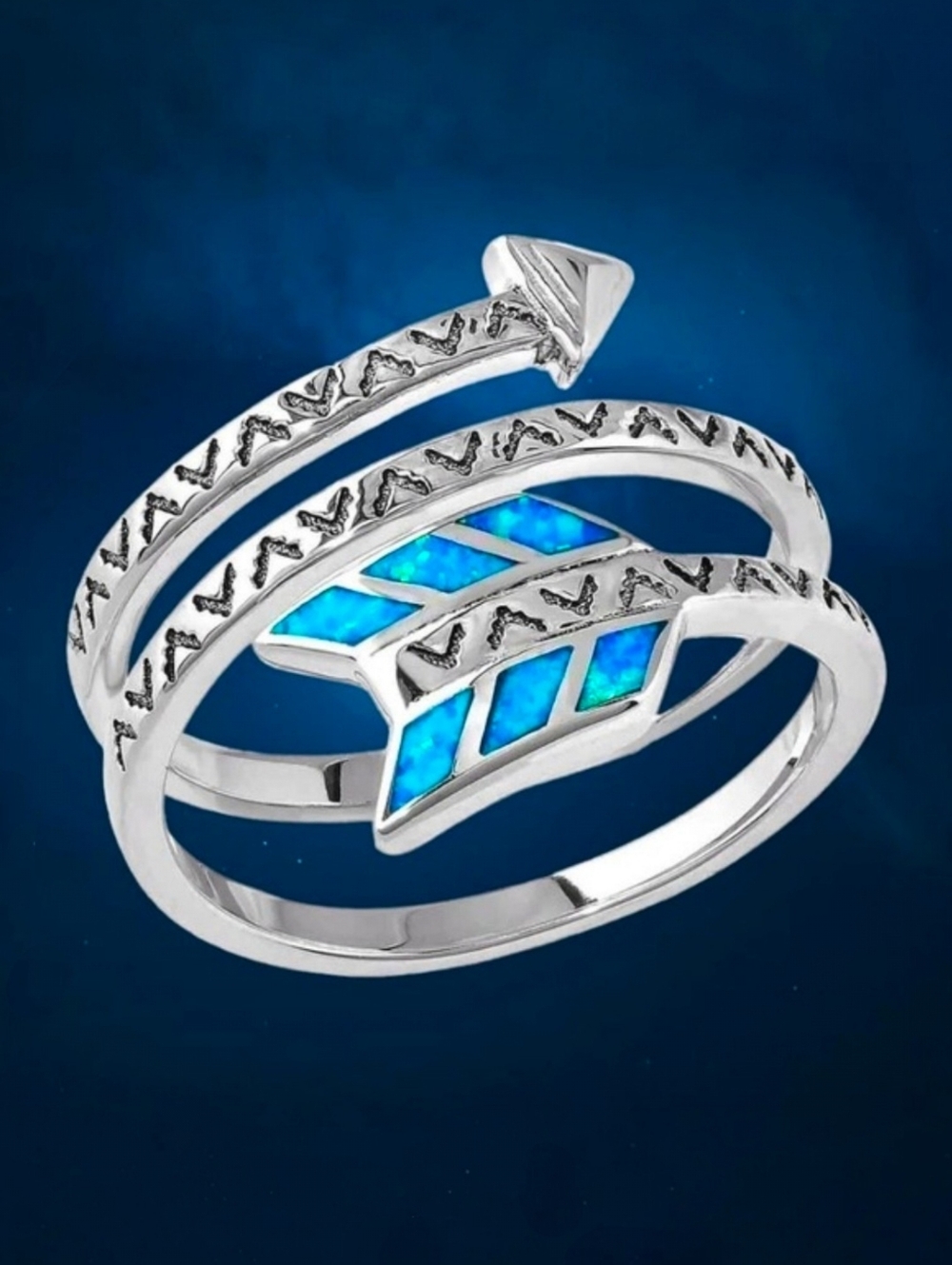 Montana Silversmiths Sterling Sky Fletched Arrow Opal Ring Size 7 MSRP $65 - NEW